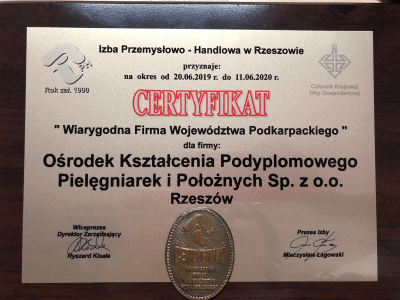 Wiarygodna Firma Województwa Podkarpackiego 2019